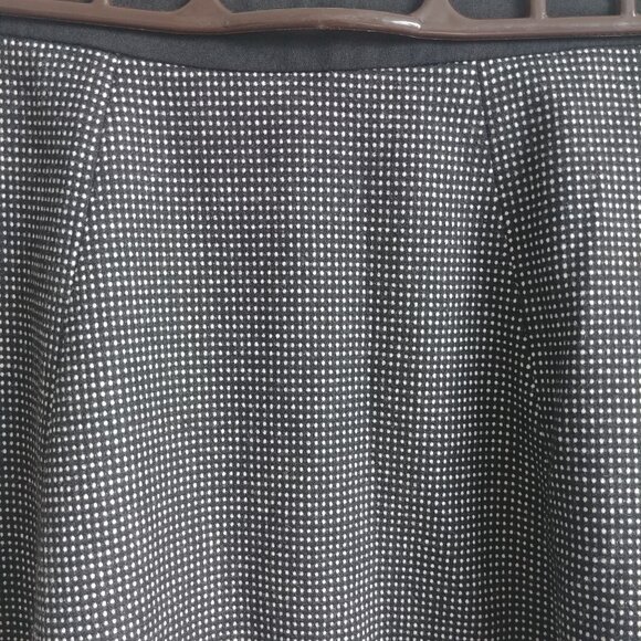 French Connection wool blend black tiny white polka dot skater mini skirt size 8 - Picture 2 of 11